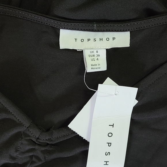 Topshop Cutout Ruched Bodysuit Women's Size 4 - Picture 13 of 13